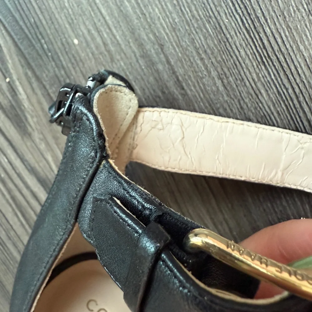 Elegant Black Ankle Strap Sandals Cole Haan 6.5 women